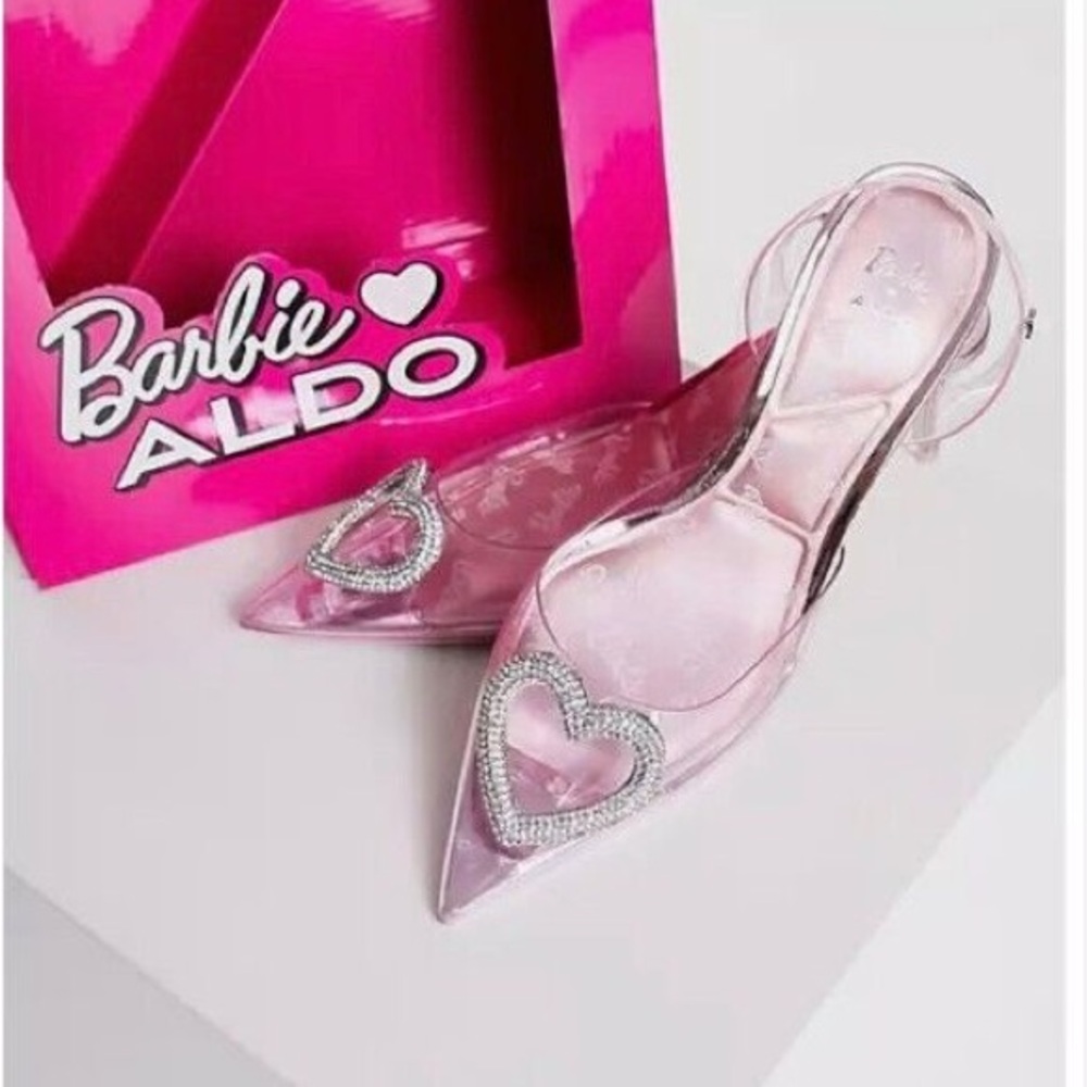 ALDO💖 Barbie Clear Heels with Heart Design